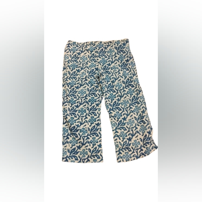 Pax Philomena Indigo Print Wide Leg Cotton Pants Sz Xl — image 2 of 6